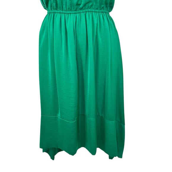 Banana Republic Kelly Green Halter Dress 14 High Low Pockets Lined Sleeveless - Picture 6 of 12